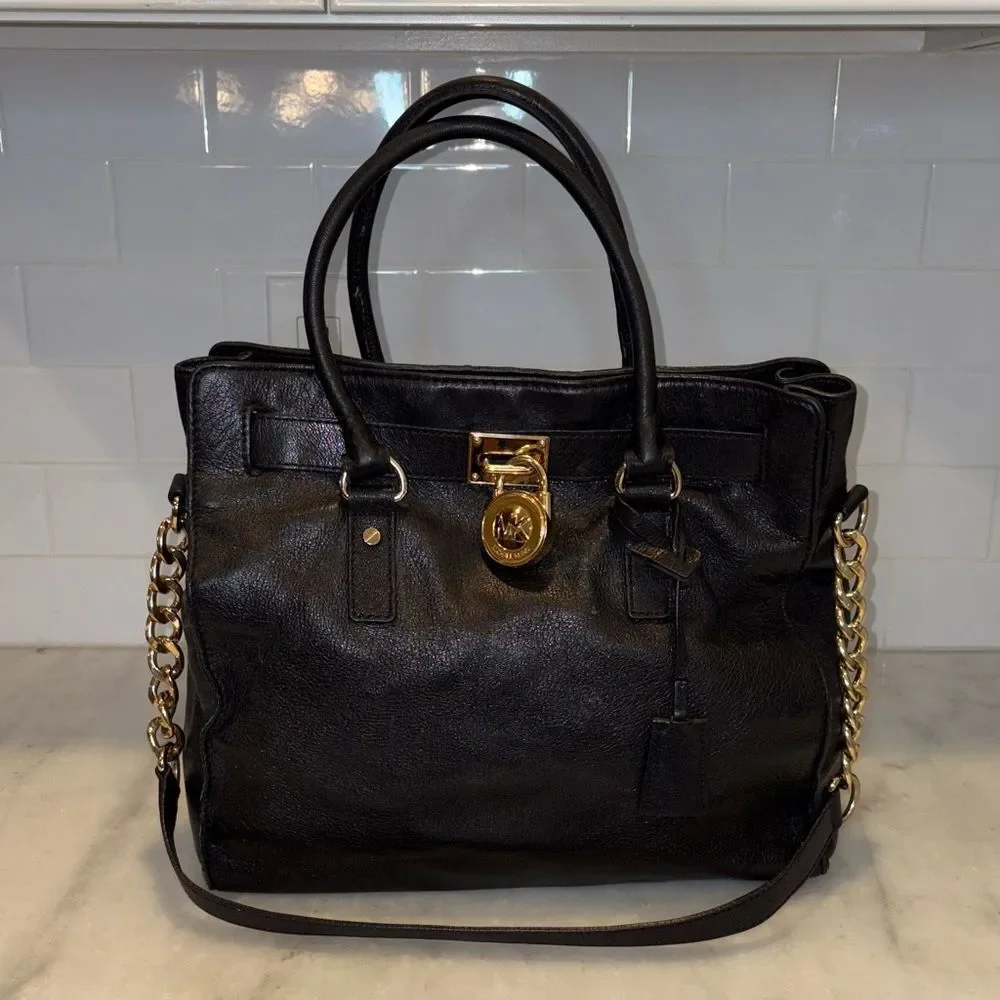 Michael Kors Bag Purse Handbag Leather XL Hamilton Convertible Tote Shoulder Bag
